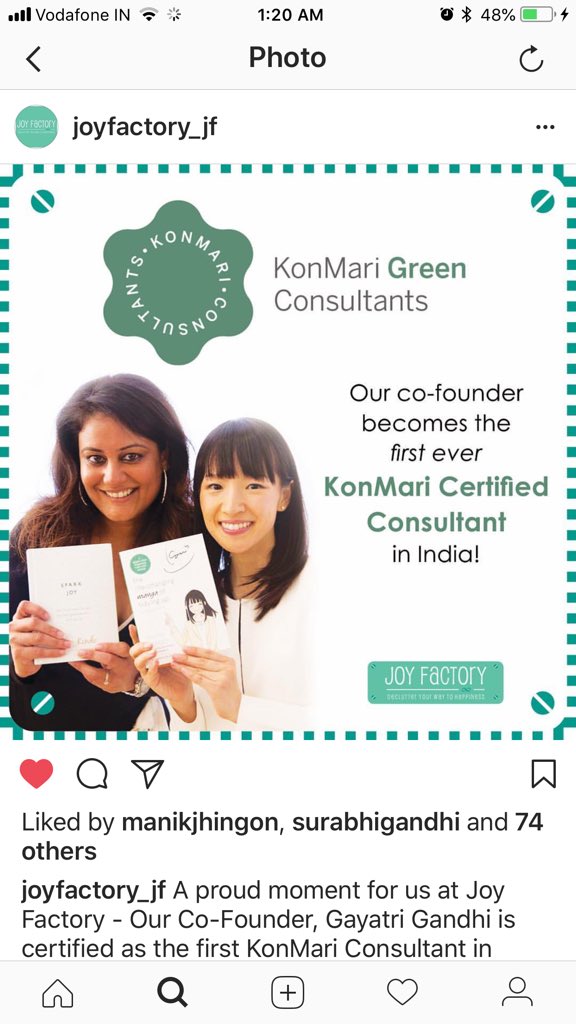 TanviG's tweet photo. The ‘first ever’ moment! @GayatriGandhi you aced the space, sister! Never been this proud &amp; ecstatic! More power to you! Keep working hard and showing us the way it’s done! Let’s get to work now :) #aceyourspace #thejfway @GayatriGandhi #neetikapahwa @joyfactory_jf @MarieKondo https://t.co/yQ8VllR3lg