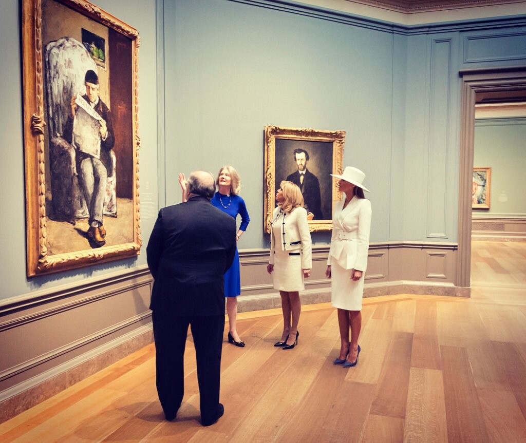 FLOTUS45's tweet image. Thank you @NGADC for the beautiful tour among your many galleries.  The paintings are a testament to the influence art has among all cultures. I was glad to be able to view the exquisite works with Mrs. Macron.