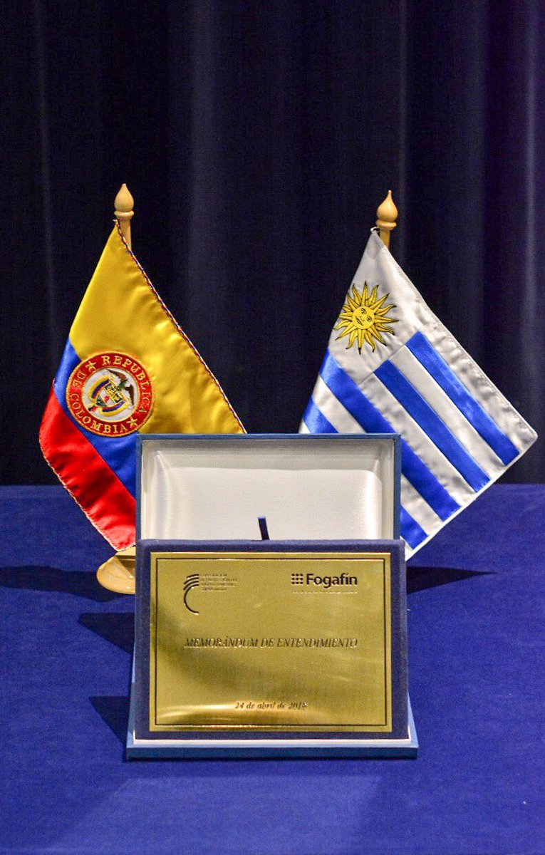 Fogafin's tweet photo. En el marco de la reunión de aseguradores de depósitos de las Américas, @Fogafin y la COPAB de Uruguay suscribieron un memorando de entendimiento para promover la cooperación técnica entre las dos agencias https://t.co/d4F5R9mcfz