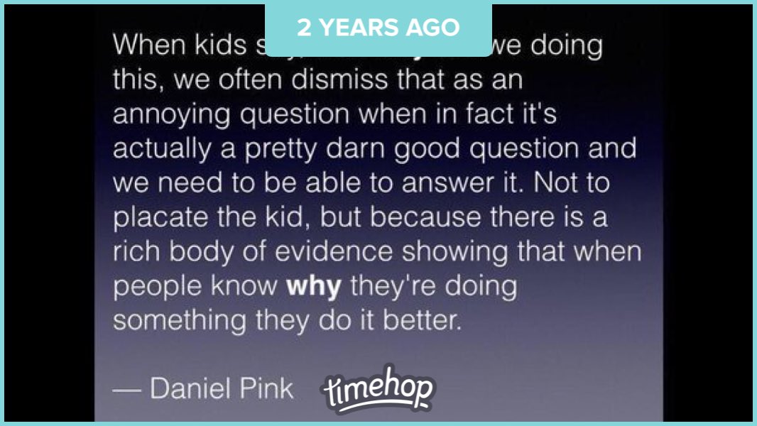 brian_behrman's tweet image. I love this quote from Daniel Pink! #ThePowerofWhy