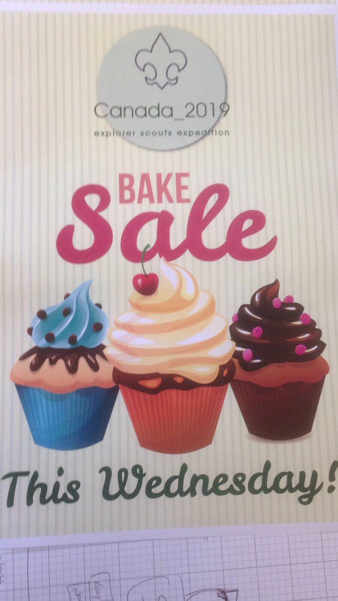canada_2019's tweet photo. Bake Sale Weds 25th April @TheSnaithSchool in aid of Canada Expedition 2019! Lots of treats on sale!! https://t.co/lKrGo8RoaG