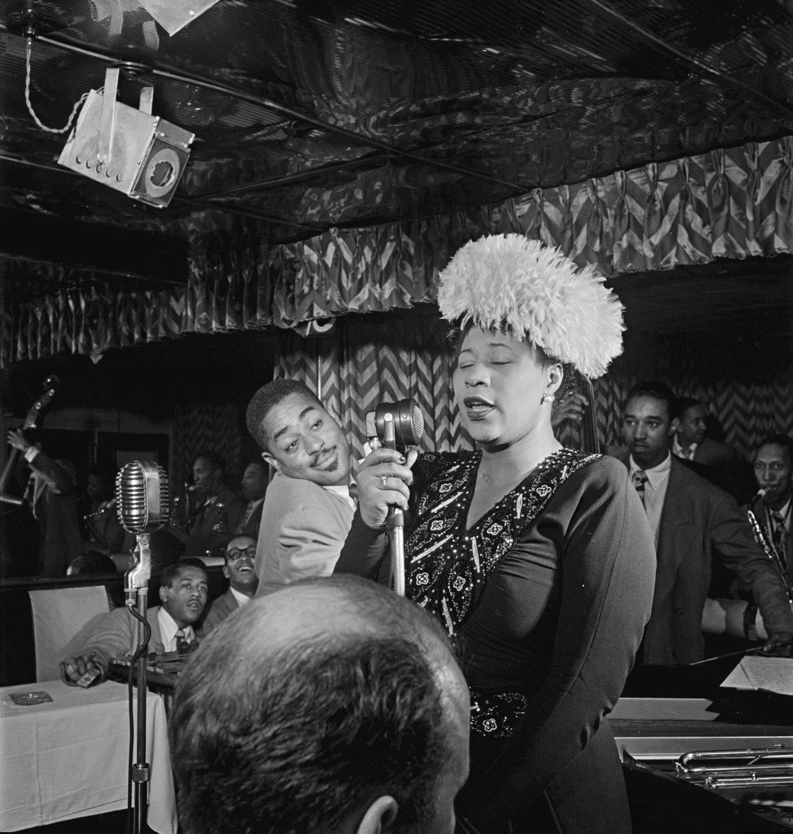 jazzdotorg's tweet image. Today we're celebrating the 101st birthday of the First Lady of Jazz.

#EllaFitzgerald helped define a classic era of jazz, moved millions with her countless hits, &amp;amp; remains a case study in uncompromising musicality.

Listen to our favorite Ella tunes: open.spotify.com/user/jazzatlin…