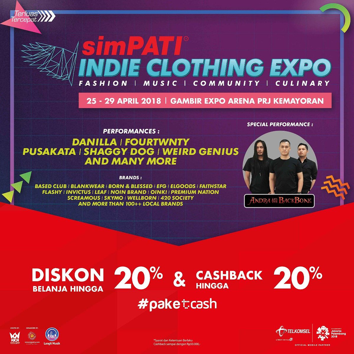 Ini dia yang paling ditunggu di #simPATIthe10thICE di Gambir Expo Jakarta tanggal 25 - 29
April 2018 nanti. Belanja baju dan jajanan di sini makin hemat dengan potongan harga 20%
#PakeTCASH dan kamu juga bisa dapat Cashback saldo TCASH 20% setiap belanja pake
<a href="/TCASH_ID/">TCASH Indonesia</a>