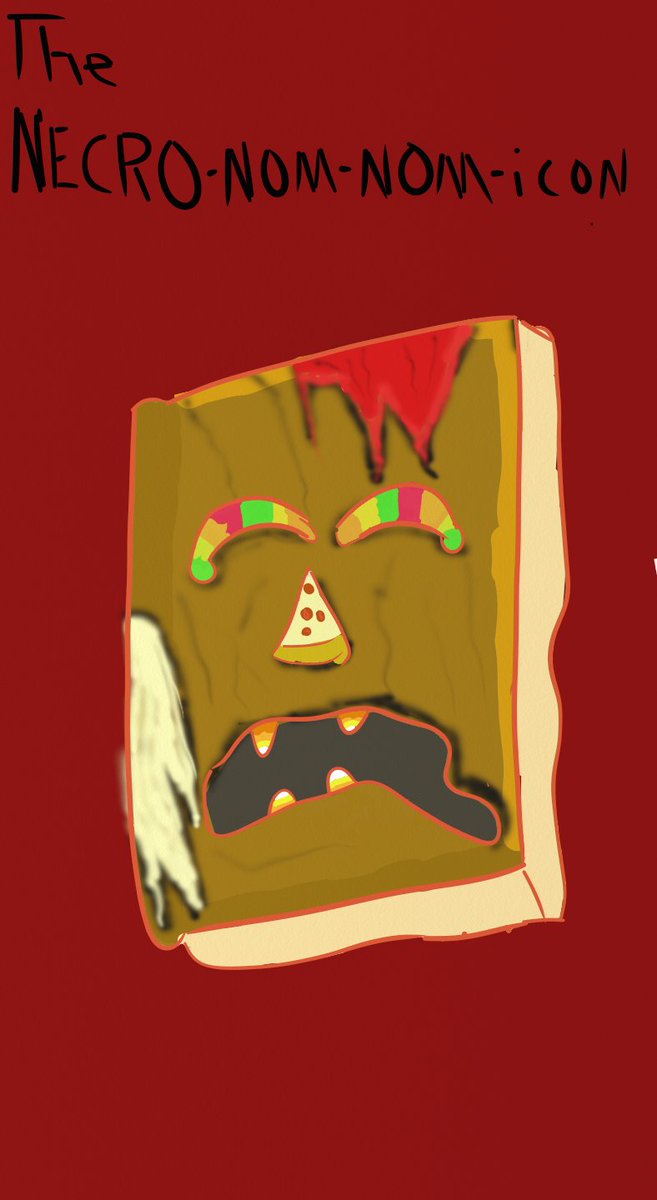 GavinDaGhost's tweet photo. Bound in Pizza crust and inked in marinara the Necro-Nom-Nom-Icon the Book of the Garlic Bread. #AshVsEvilDead #cookbookideas #Gavintheghost #quickjokes https://t.co/sbwIYnYHZx