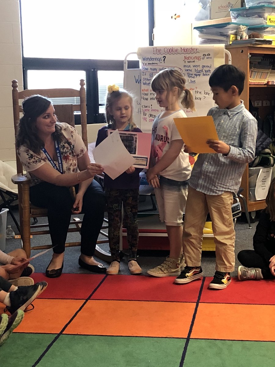 Thank you  <a href="/mtmyers37/">Maria Myers (she/her/hers)</a> for doing a 3 Act Math Task with us!! We had a great time figuring out how many cookies the monster ate.  #firstgrade