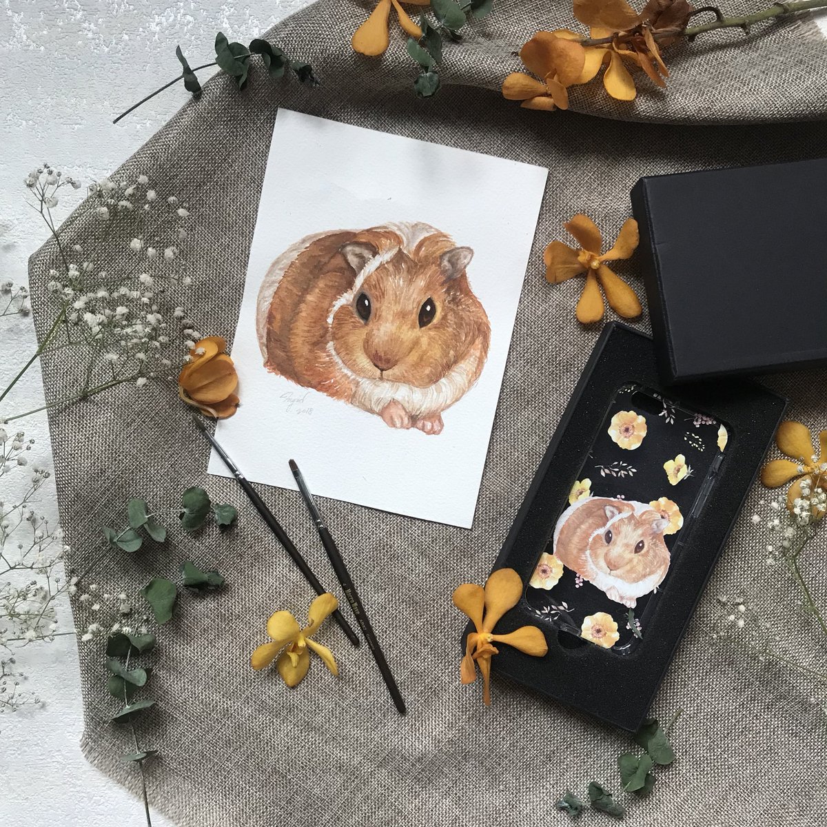 britbluekitten's tweet photo. My customized guinea pig pet portraits and its phone case #guineapig #pet #spring https://t.co/GIVmu4JYKl