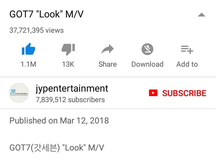 IGOT7Stream's tweet photo. Look M/V is currently at 37.7M views! We're approximately 279k views away from hitting another milestone!

#GOT7 @GOT7Official #MTVLAKPOPGOT7 #PremiosMTVMiaw https://t.co/WgOagqzA1Z