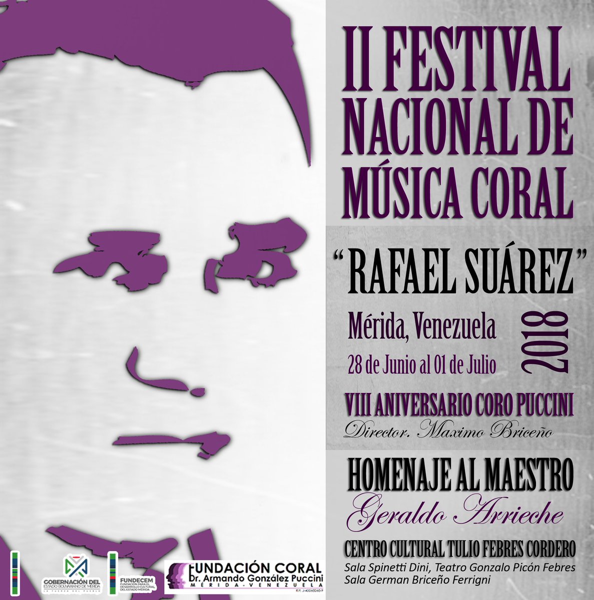 Maximobriceno82's tweet photo. II Festival Nacional de Música Coral "Rafael Suárez". Del 28 de Junio al 01 de Julio en la ciudad de los Caballeros Mérida, Venezuela. #Música #RafaelSuárez #QuintetoContraputno #Músicacoral #MusicaEsTodo #CoroPuccini https://t.co/QoYZ5Bdcmy
