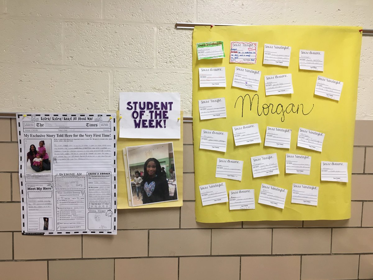 This week is all about Morgan!  She is our line leader, runs morning meeting, and has a special lunch bunch with a guest.  Love the kind notes so far from her classmates!  @VictoryVillaes #starstudent #classroomcommunity