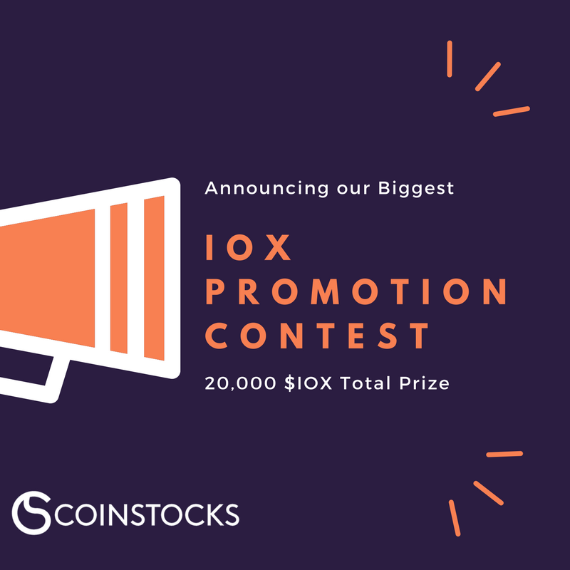 Did you miss your shot at free $IOX? Fear not, #coinstocks got more in stock for you!  Enter our free contest and win up to 1,000 $IOX! Don't miss out! gleam.io/doDAt/coinstoc…