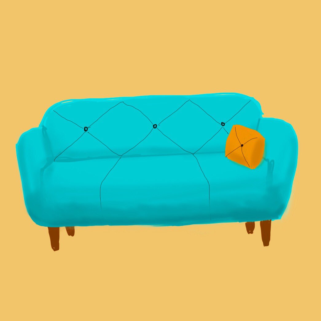 NanetteTracy's tweet photo. Retro Couch 🛋 @procreate @apple #procreate #ipadart #retrocouch #retrosofa #retro #art https://t.co/FabHtCqU96