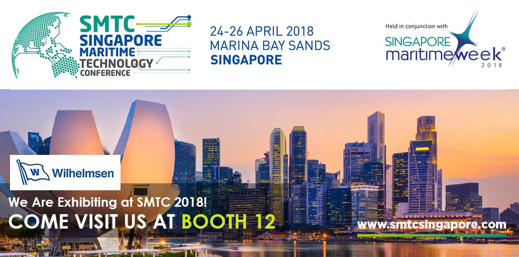 WSSNetwork's tweet photo. We're showcasing our latest digital ventures at the Singapore Maritime Technology Conference this week. Join the conversation and visit us at booth 12 #smtc2018 #wilhelmsen #WSSNetwork https://t.co/BgNgvOfs4S