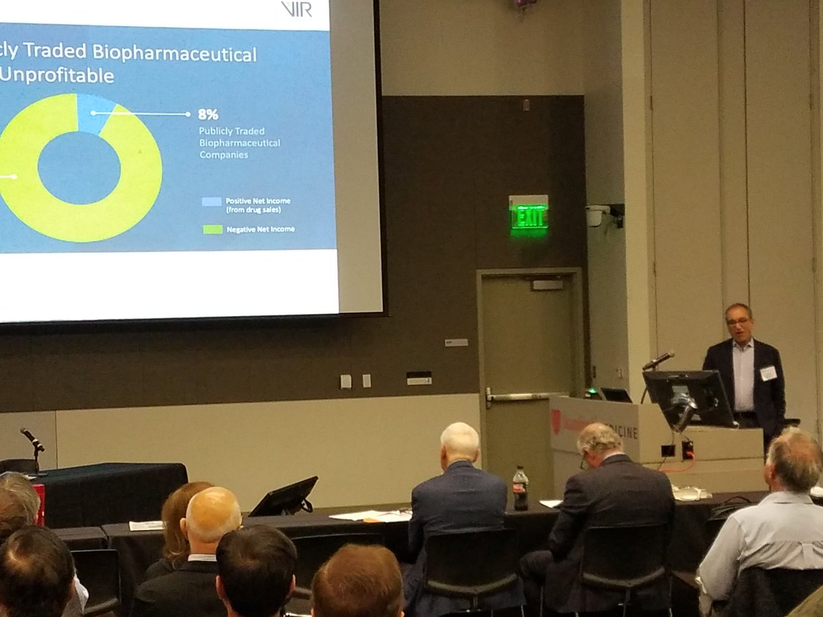 StanfordCVI's tweet photo. George Scangos, PhD, CEO and Director at Vir. "Transitioning from Big Pharma to Startup", talk at #SDDS2018, @StanfordCVI @Stanford. https://t.co/hw8M0BfNpm