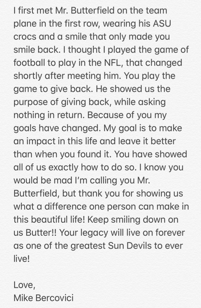 MikeBerco's tweet image. Beyond the education &amp;amp; football, this man right here is why I am most thankful for attending Arizona State Univeristy. This is hard for me to come to grips with, but the impact he made is an inspiration for us all.