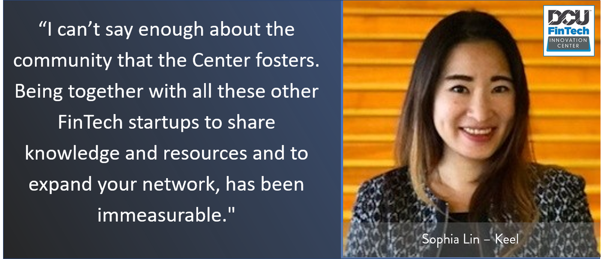 DCUFinTechCtr's tweet photo. Cohort @GetKeel co-founder @sophialin0303 loves the community the Center provides. Is your startup interested in joining the largest #FinTech Center in the Northeast? Apply Today! #BostonFinTech #startups https://t.co/MaO6S0dGSd https://t.co/9Vl8j2IxJv