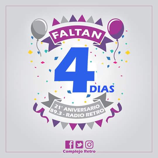 ComplejoJ's tweet photo. COMENZÓ LA CUENTA REGRESIVA
PARA LA GRAN FIESTA ANIVERSARIO
DE NUESTRA RADIO
ESTE SÁBADO EN EL #ComplejoRetro
#Jujuy #LaMejorNoche https://t.co/ZcHfCFn1SS