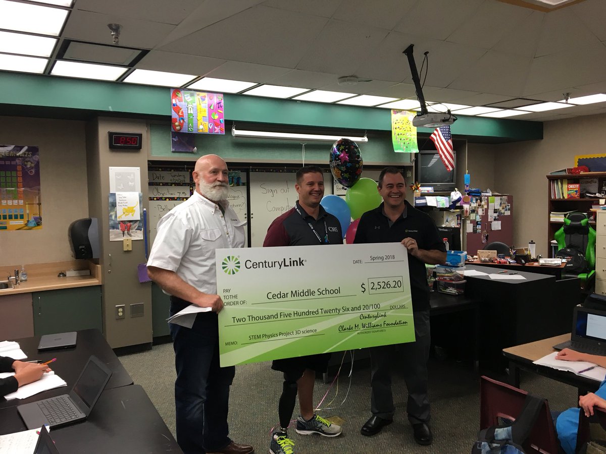 CMSWarriors's tweet photo. Congratulations to Travis Wood for the Century Link Science Grant he received today!! https://t.co/2O5jtb9xyn