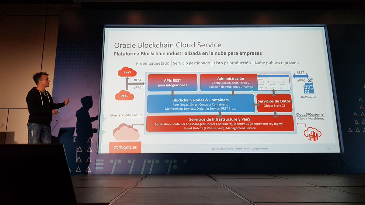 aboavent_ab's tweet photo. This was my session in the keynote at #OracleCodeBogota. Packed audience to hear about #Blockchain and watch a live demo https://t.co/61zVPsKl5h of #OracleBlockchainCloudService https://t.co/T3odTJ2JEd
