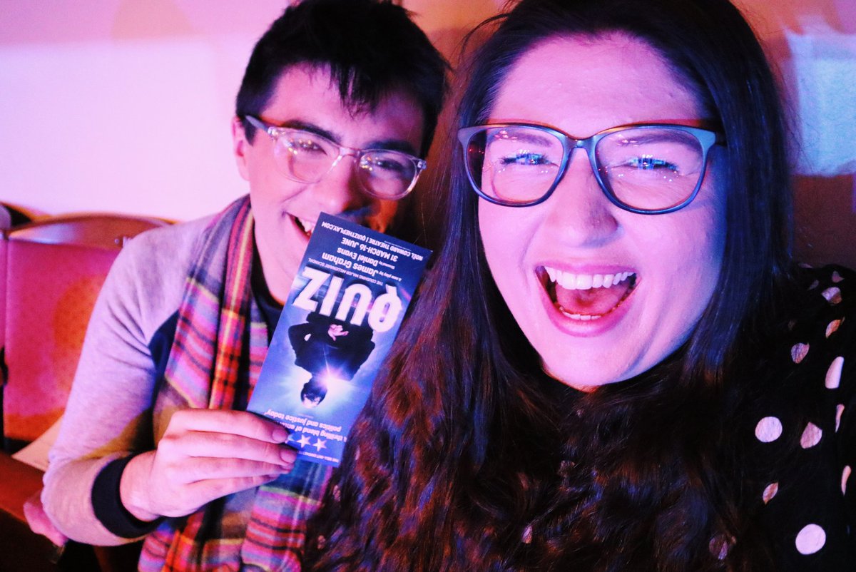 RukayaC_'s tweet photo. Saw @QuizThePlay tonight with my #PlayBae @shaunycat! We had a jolly good time as you can tell by this photo 😂 https://t.co/VwudQvhYG9