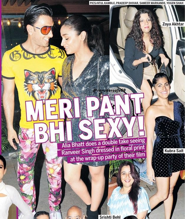 ranveercafe69's tweet image. [Print] Meri Pant Bhi Sexy !!!! - Mid Day #GullyBoy #WrapUpParty