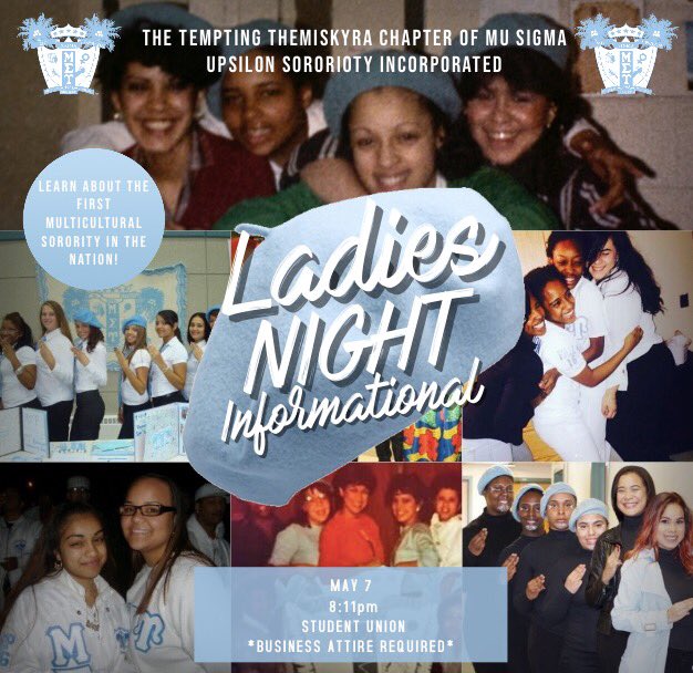 Themi_MSU's tweet photo. "Through Diversity there is Strength, through Unity there is Power, through it all there is MU.”- Inviting all interested ladies to our last Ladies Night Informational of the semester. #MSU1981 #MUlticulturalstartswithMU #MUyork #Themiskyra #MuSigmaUpsilon https://t.co/rCo7q83bkF