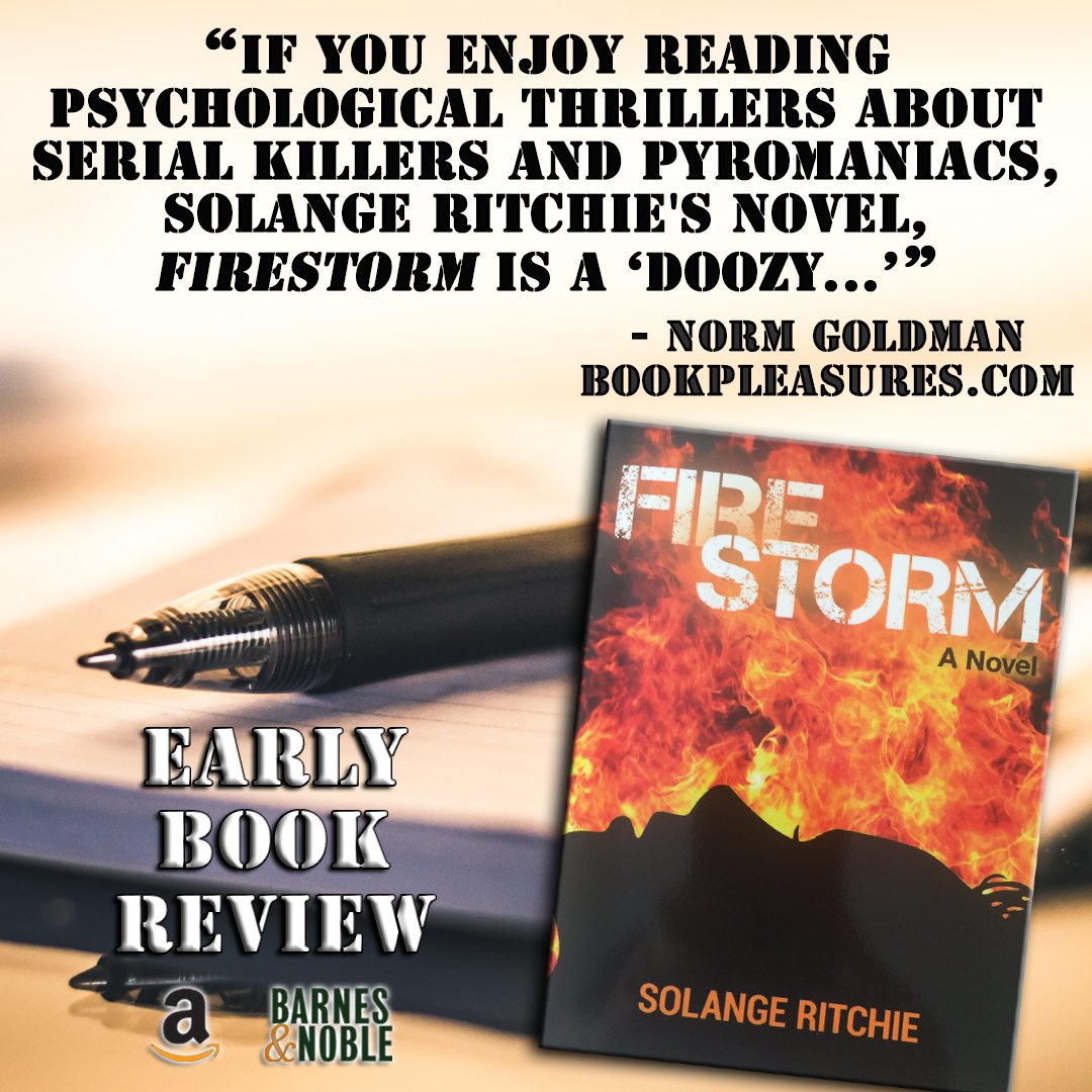 I recently received this TERRIFIC review from BookPleasures for my upcoming thriller, FIRESTORM! 🎉
- #BookReview: bit.ly/Firestorm-Revi…
- #PreOrder on ...
--- Amazon (Kindle): amzn.to/2HsWFUC
--- Barnes & Noble (Paperback): bit.ly/Firestorm-BN
#ASMSG #thillernovel