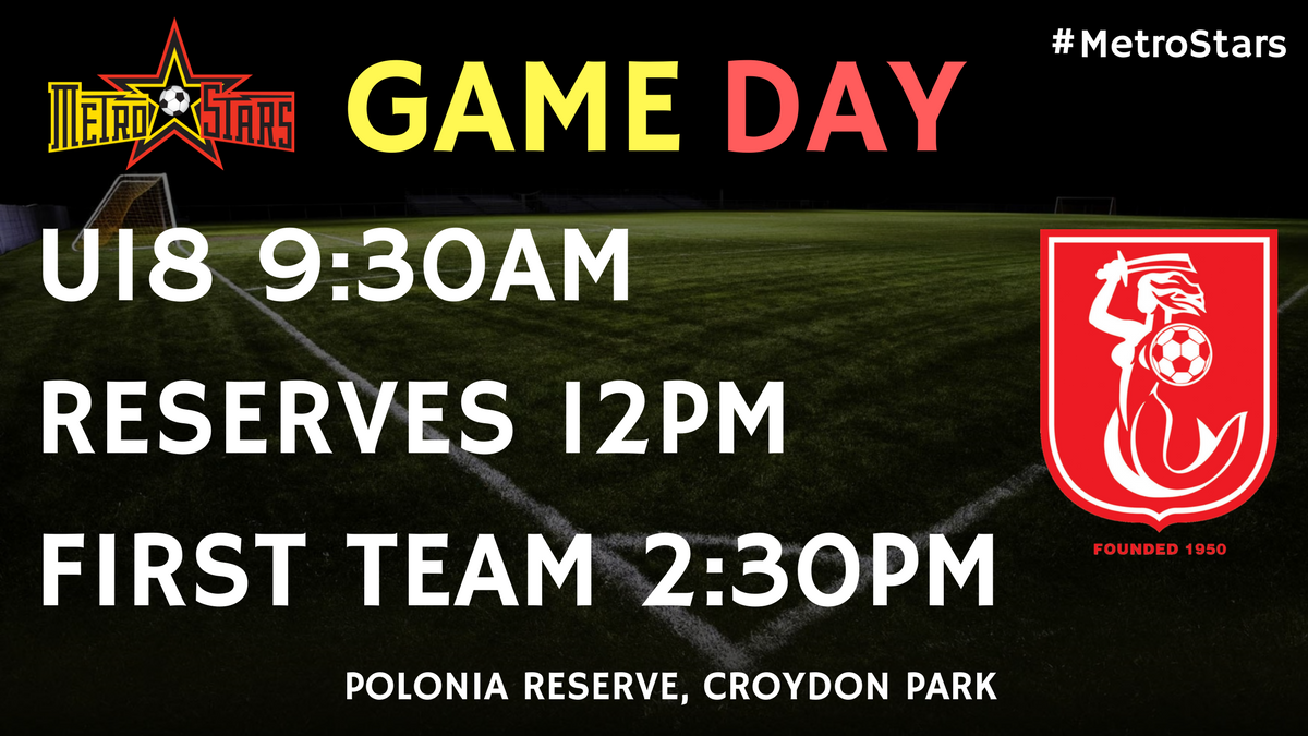 NE_MetroStars's tweet photo. π΄ @FFACup GAME DAY! π΄
π @CroydonKingsFC
β° 2:30PM, Reserves 12PM, U18 9:30AM v @PHKnights
π Polonia Reserve
π± #MetroStars #CKvMS https://t.co/PSjOMNLFNB