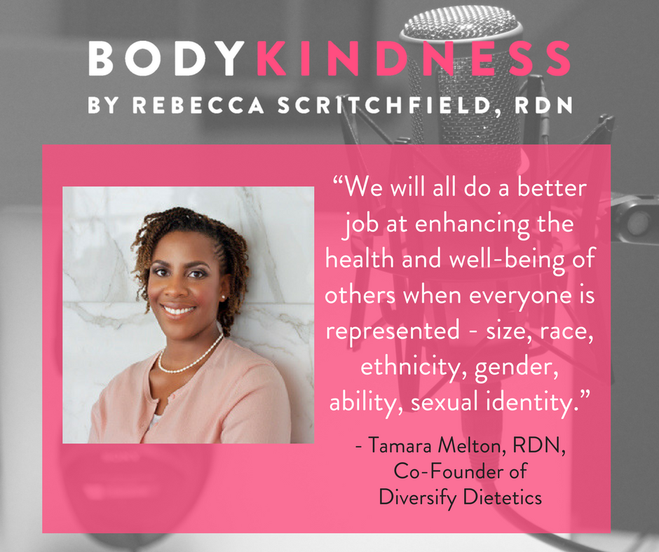 Diversify Dietetics (@diversifyrdn) on Twitter photo Diversify Dietetics Co-founder <a href="/tamarameltonRDN/">Tamara Melton MS RDN</a> speaks with <a href="/ScritchfieldRD/">Rebecca Scritchfield (she/her)</a> on the Body Kindness podcast about the importance of diversity in the field of dietetics and why the diversify dietetics community is needed now! Diversify Dietetics Co-founder <a href="/tamarameltonRDN/">Tamara Melton MS RDN</a> speaks with <a href="/ScritchfieldRD/">Rebecca Scritchfield (she/her)</a> on the Body Kindness podcast about the importance of diversity in the field of dietetics and why the diversify dietetics community is needed now!