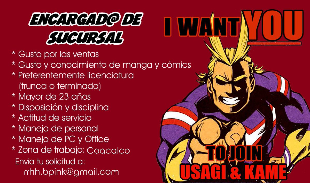 shector_x's tweet photo. Se solicita encargad@ de sucursal #cdmx #empleo #manga #comics https://t.co/GGg7zE42ot