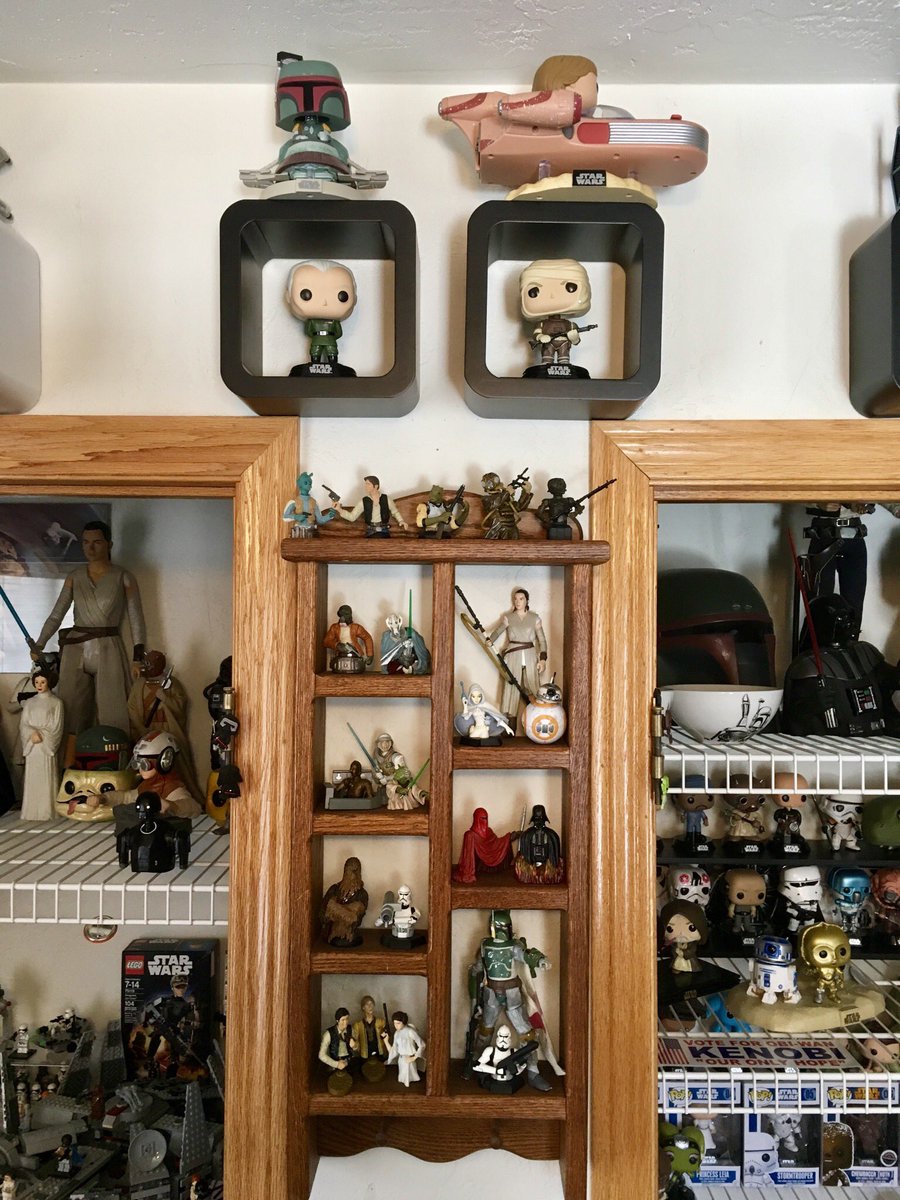TheRealDFronz's tweet photo. @MikeTarkin @DengarDan got some new #FunkoPop shelves, you guys have places of honor now. Love the latest episode of the @sandcrawlercast #weeklyworks https://t.co/T1bIR1jAld