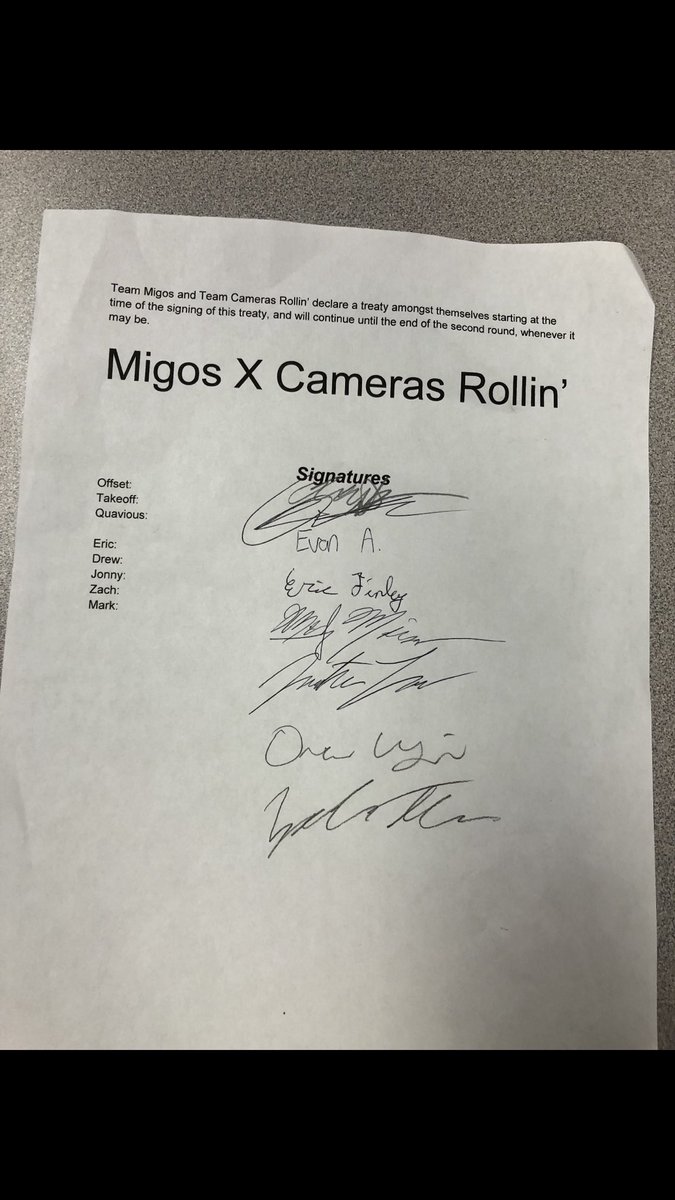 CamerasRollin's tweet photo. Treaty between us and team migos.  Ends when round 2 is over. Let’s get this money 😏 @NerfNla @ https://t.co/iDP6h3drRU