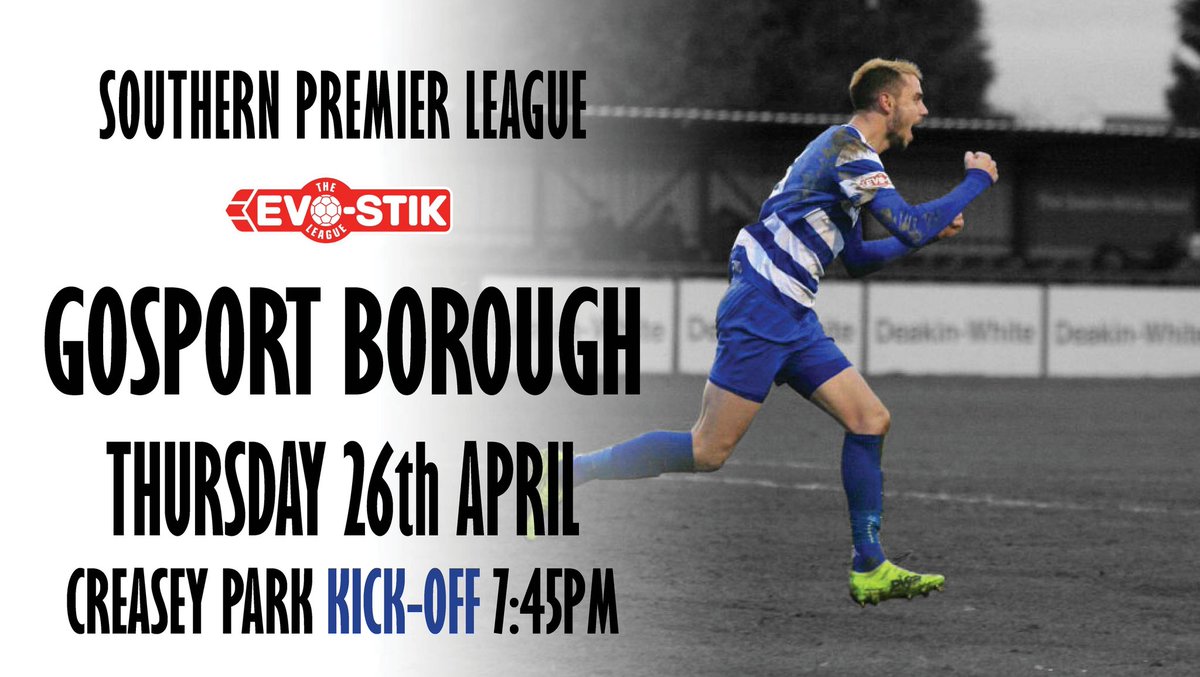 DunstableFC's tweet photo. People of Dunstable, you are needed at @CreaseyPark this Thursday evening to support your club in their last home game against Gosport Borough. Come loud. Come proud. We are the Town. #COYB https://t.co/Q4B1seYwhR