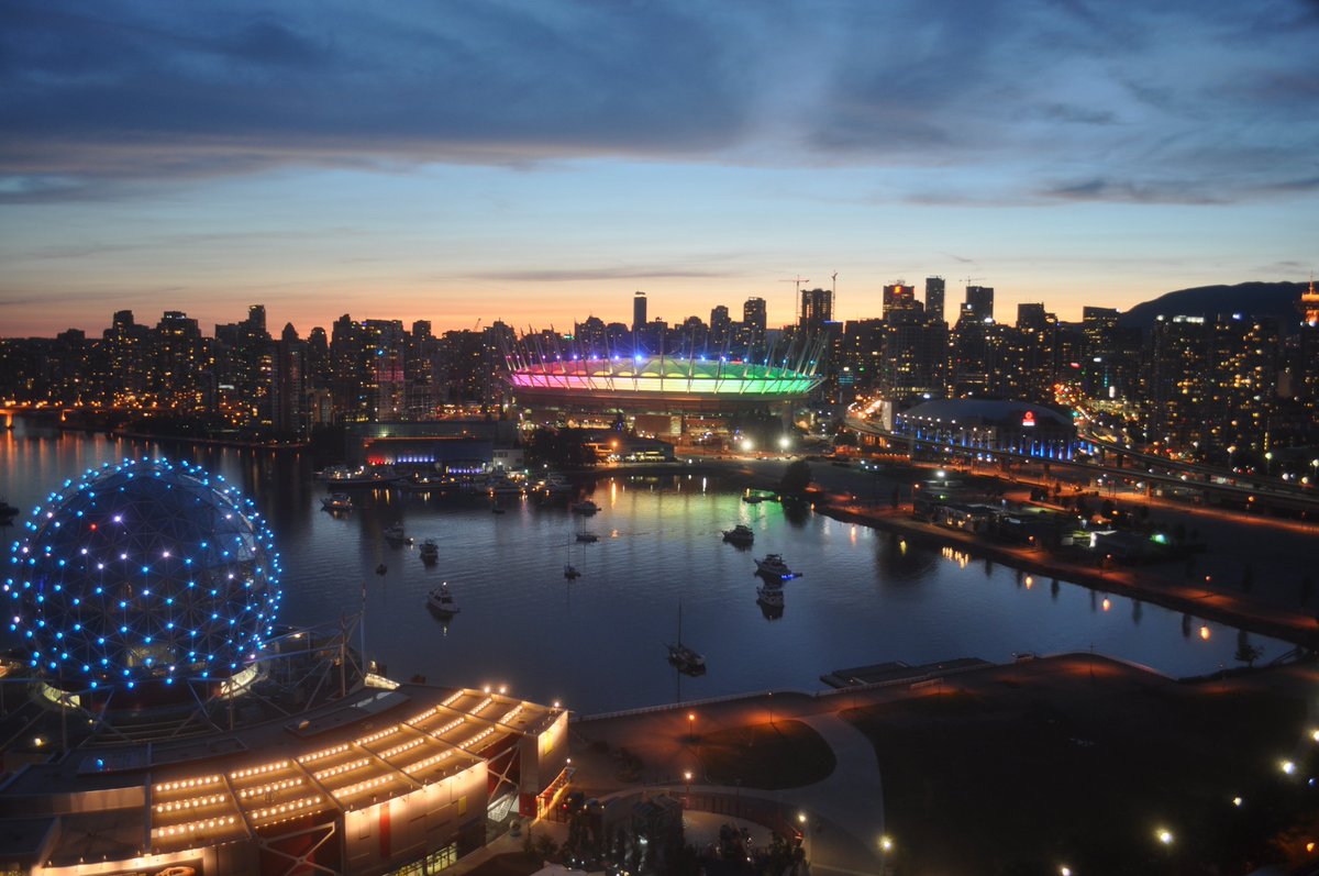 bcplace's tweet photo. April 24 is World #HumanValuesDay, and BC Place will light up Red , Green , Orange , Blue and Yellow tonight to celebrate love, truth, peace, right conduct and non violence. Visit https://t.co/nIDtwefGYB to find out more! @walkforvalues https://t.co/6v6O2OSGL6