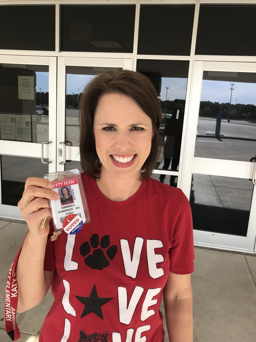 KimRoberson1's tweet photo. I did my civic duty. GO Vote! #katyisdvotes  
@KatyISDSupt @ketheoriginal https://t.co/jwkjRstsXX