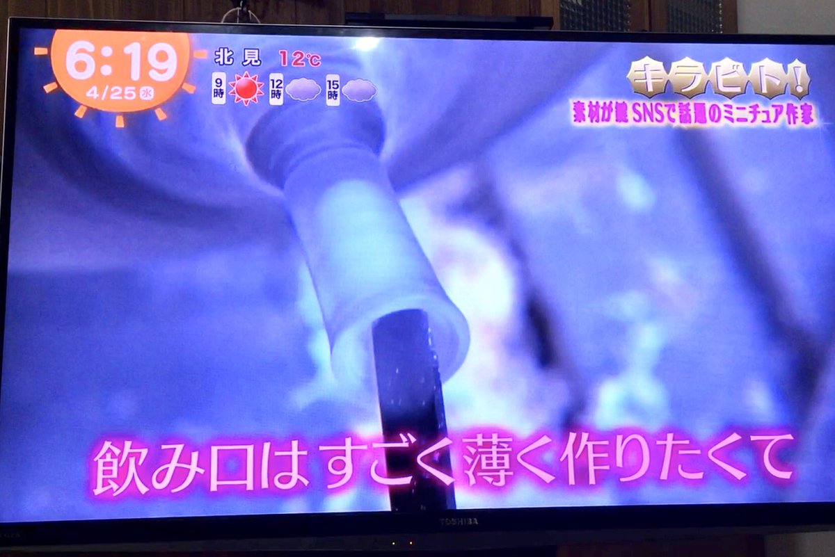 Megumi Hachinohe 今日の朝 めざましテレビのキラビト のコーナーでミニチュアアーティストとして紹介していただきました 作業中も撮影していただいたり なかなか無い経験ができました
