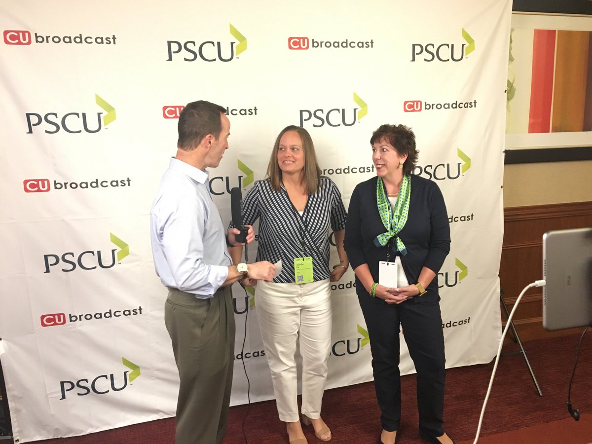 AnnaSwiry's tweet photo. PSCU’s Anne Chapman and Jennifer Fix talk contactless cards with @CUbroadcast #mforum18 https://t.co/2LWXK7WjSx