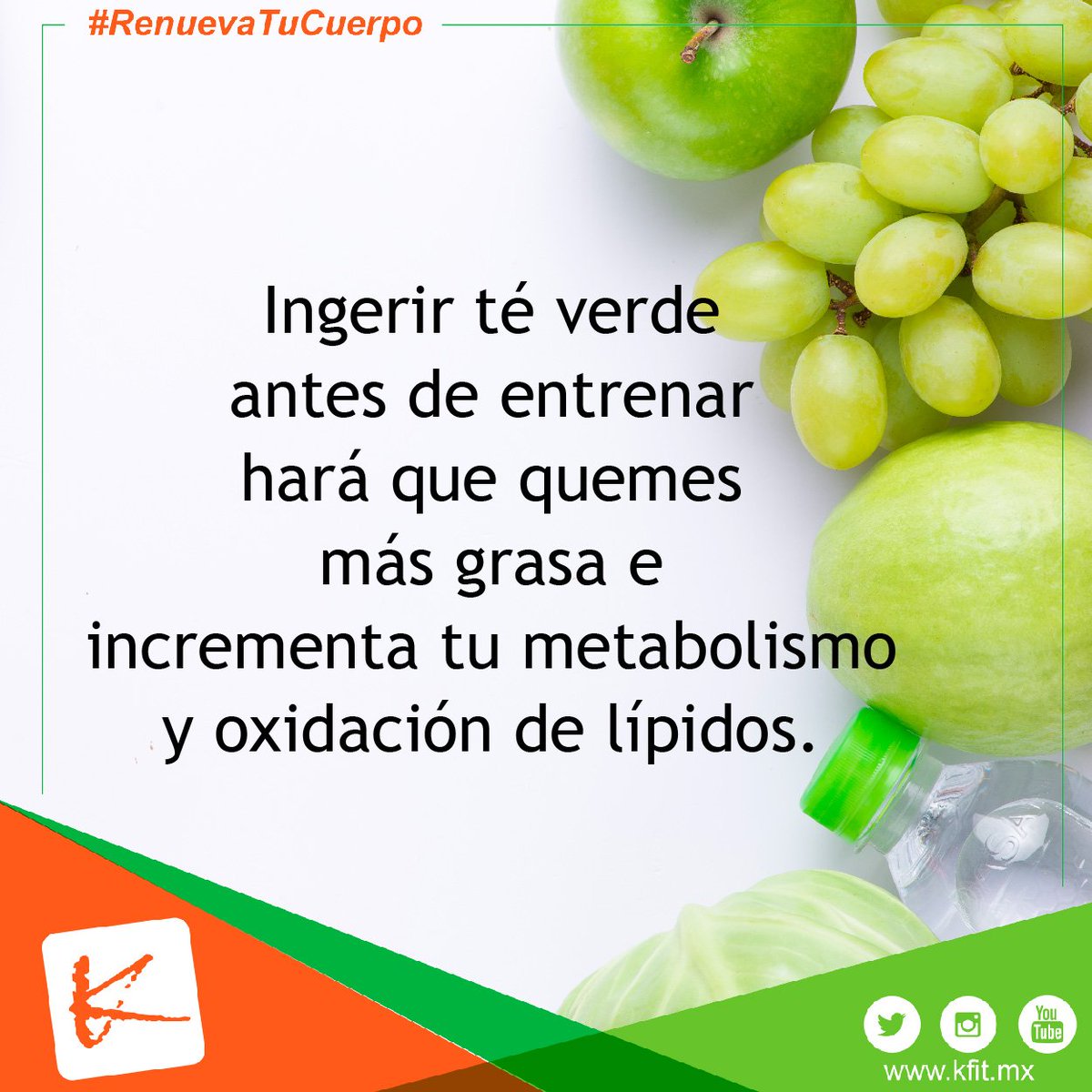 ¡Tomar té verde es bueno para tu salud!.

#Renuevatucuerpo #kfit #teverde