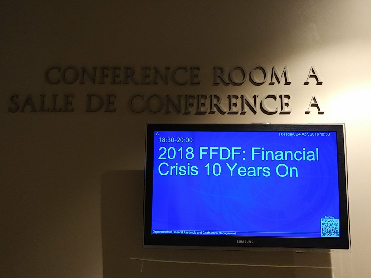 JasonBraganza1's tweet photo. Full house day 2 of the #2018ffd meetings in NYC. Side event on a decade after the Financial Crisis - emerging and re-emerging crises @TaxJusticeAfric @GA4TJ @stefprato @toveryding @alvinmosioma @KoraDaone @IFF_Africa @BBCAfrica @kasujja @FocusOnAfrica1 @akwasisarpong https://t.co/AZMV7fGNE3