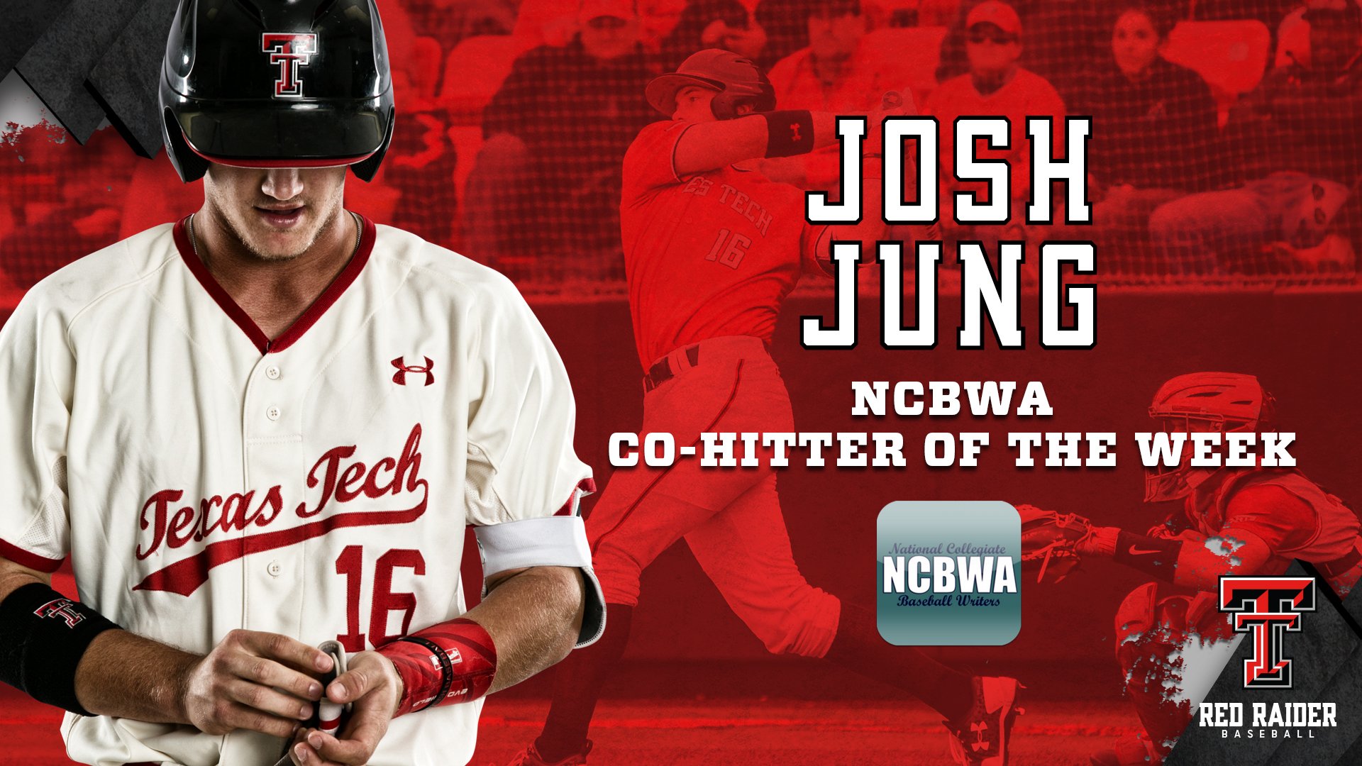 Texas Tech Baseball on X: Congrats to Josh Jung on being named @NCBWA  Co-Hitter of the Week! 📝➡️  #WreckEm   / X