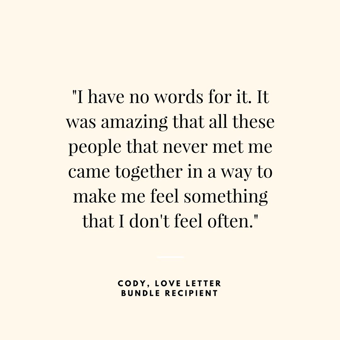 moreloveletters's tweet photo. Over 300 love letters flooded into the mailbox for Cody from all over the map- the UK, Canada, Australia, Germany, Sweden, the Netherlands, Brazil, Croatia, and Singapore! Read the update here: https://t.co/LikA13Nvnx #twnmll https://t.co/0OW8mHNr55