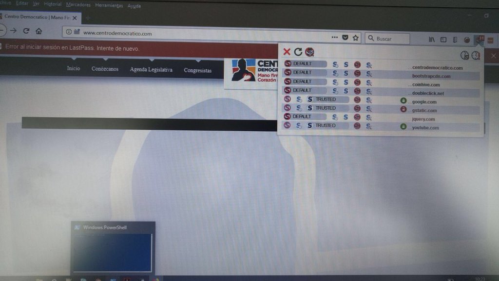 Bambino0710's tweet photo. Sr @IvanDuque la web del @CeDemocratico esta minando CryptoMonedas ilegalmente
Razones:

1) Su WebMaster ha introducido código para infectar las personas que visitan su pagina.
2) Su página web fue comprometida por usar versión de Drupal Vulnerable 

CC @AlvaroUribeVel @ColCERT https://t.co/Mcn96oj3K9