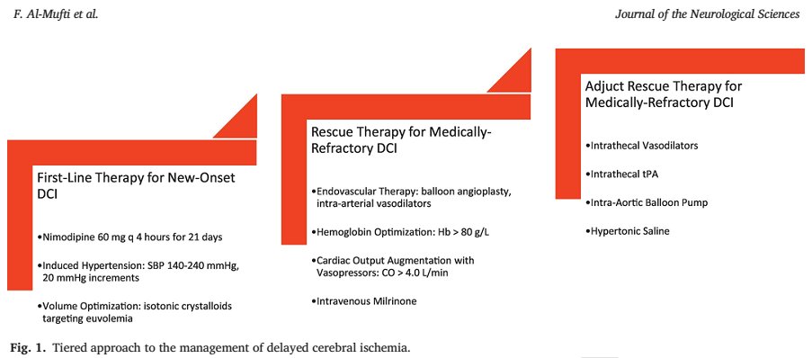Check out our 3 tiered strategy for the "Management of Medically-Refractory Vasospasm following Subarachnoid hemorrhage" in Journal of Neurological Sciences. @elghanmh <a href="/drdangayach/">Neha Dangayach MD MSCR FAAN FANA FCCP FCCM FNCS</a> <a href="/stephanamayer/">Stephan A Mayer</a> <a href="/guroledip/">Edip Gurol</a> <a href="/PascalJabbourMD/">Pascal Jabbour MD, FAANS, FACS, FAHA</a> <a href="/DrAlexanderCoon/">Alexander Coon, MD</a> @WestchesterMed <a href="/sacagarw/">Sachin Agarwal</a> <a href="/SNISinfo/">SNIS Info</a>