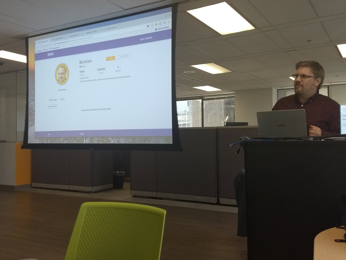chiselinc's tweet photo. The incomparable @bmann presents on cool open source projects to jump in with both feet, of course using #BorisCoin $BORIS as an example for exploration. Key priorities- user accessibility, mobile-only functionality, and care paid to the intricacies of IP law etc #BlockchainYVR https://t.co/oF227OAV0G
