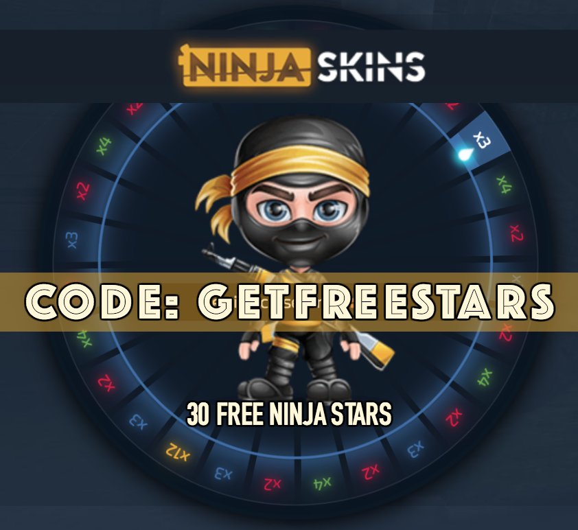Get 30 free ninja stars from Ninjaskins with code: GETFREESTARS 👓 ninjaskins.com/r/getfreestars