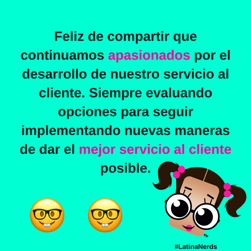 LatinaNerds's tweet photo. Happy to share that we continue being very passionate about the development of our customer service. We are always working on implementing new ways to provide the best customer service as possible.
#GettingBetterEveryTime #DeliveringMoreThanExpected #NerdyTeam #ASusOrdenes https://t.co/pL8xQOZYk2