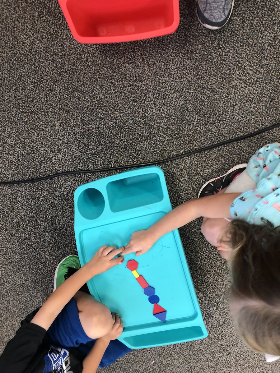 ReaganQUESTlisd's tweet photo. Kindergartners making attribute trains in class yesterday. #reaganQUEST #reaganrays #1lisd https://t.co/C5Dxd0qrH6