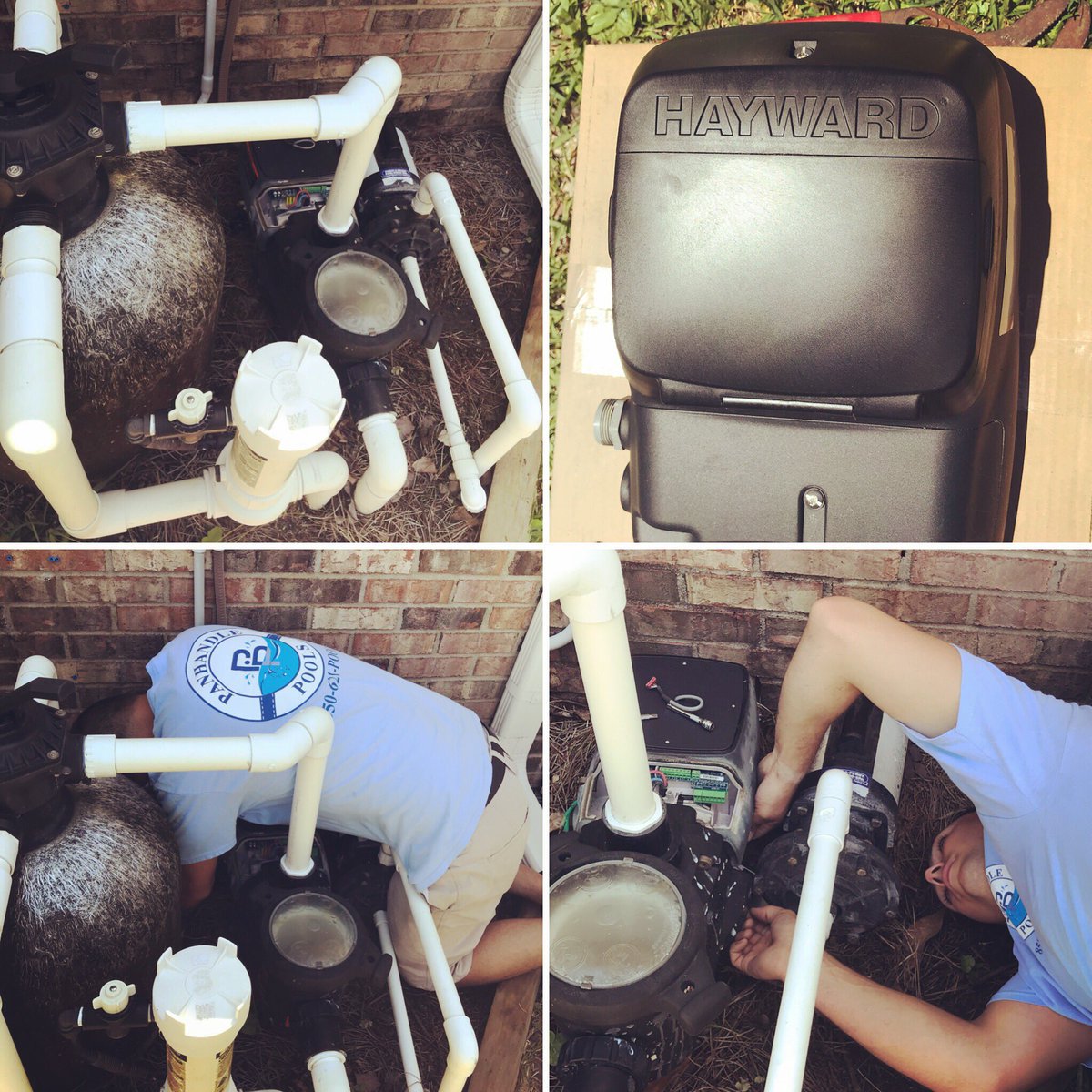 panhandle_pools's tweet photo. One of our service technicians, Nick, working on a variable speed pump for one of our awesome customers! It was a tougher one, but our guys always get the job done, and do it well!! #panhandlepools #servicetechnicians #hayward #variablespeedpump #fwbpool https://t.co/UHccptNgaz