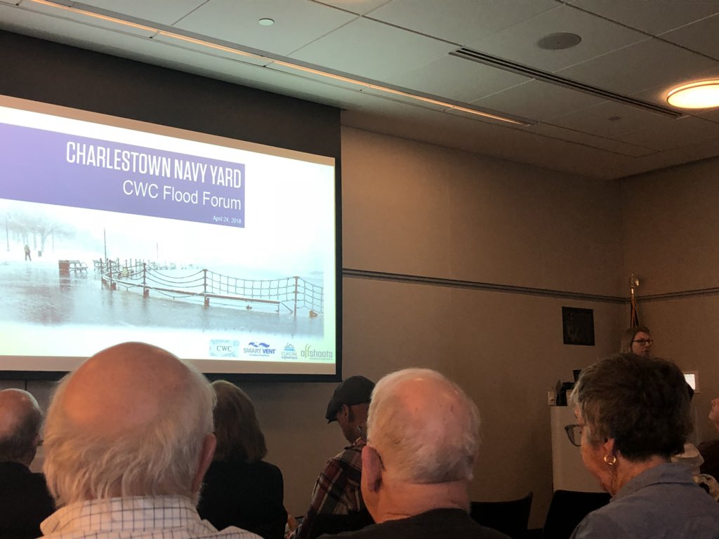 WeAreWaterfront's tweet photo. Charlestown residents discussing how to protect their homes from flooding #climatechange #flooding #Bospoli https://t.co/eY8nhx2hJE