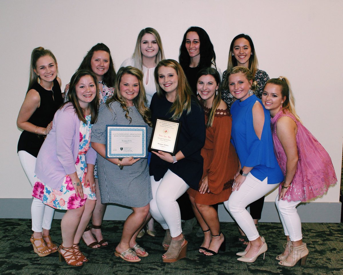 ETSUKappaDelta's tweet photo. We are so humbled to have been awarded the Gamma Sigma Alpha Academic Excellence Award as well as the 2018 ETSU Panhellenic Association Most Outstanding Chapter Award! 💚
•
•
#kdetsu #goconfidently #etsugreeks https://t.co/wp82CYA6ha
