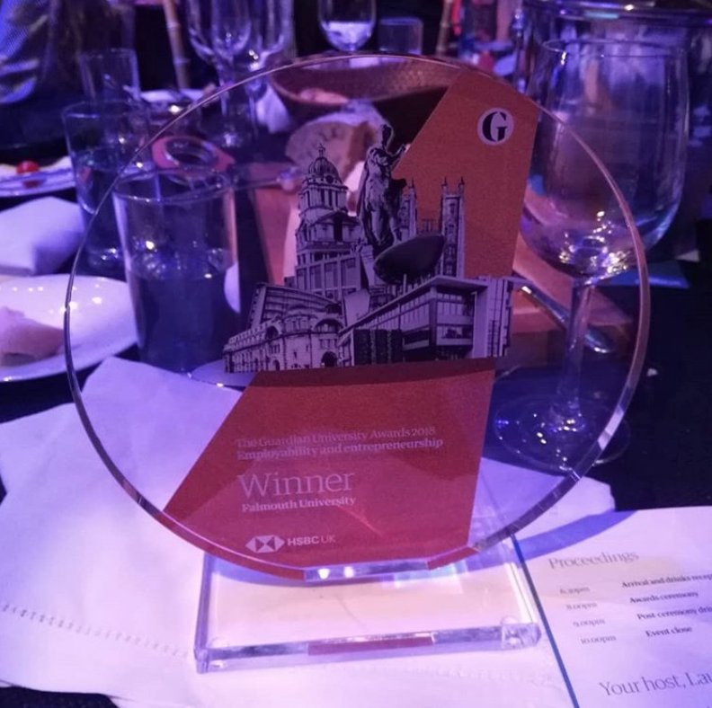 MaynCreative's tweet photo. We did it! We won the #GdnUniAwards for 'Employability and Entrepreneurship' 🙌📣  @FalmouthUni @GdnHigherEd #emergingtalent #avaliableforcommission #GdnUniAwards #doitforreal - Thank you everyone at @IoP_Falmouth &amp; @SoFTFalmouth🍾🍾 all round! https://t.co/Iz9xWpjxf3